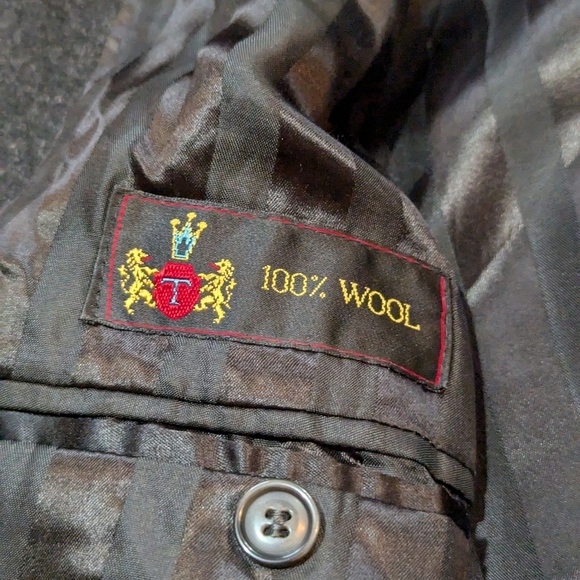 Mario Valente Merino Lambswool Coat 40 Charcoal Black Made In Italy Quiet Luxury - Picture 9 of 13